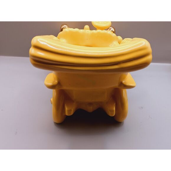 Oriole Brand Vintage Mustard Yellow with Gold Trim Convertible Car Planter - Picture 7 of 15